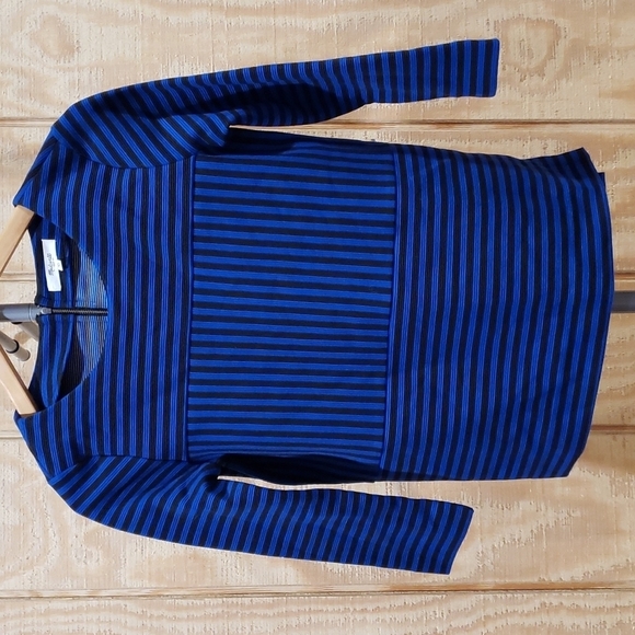 Madewell Tops - Madewell Gallerist Blue Black Striped Top Size XS